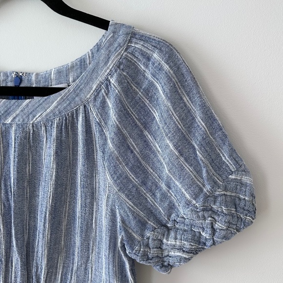 Calvin Klein 100% Cotton Blue & White Striped Short Sleeve Maxi Dress - Picture 5 of 16